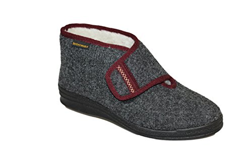 Intermax Damen Hausschuh Stiefel mit Verschuß