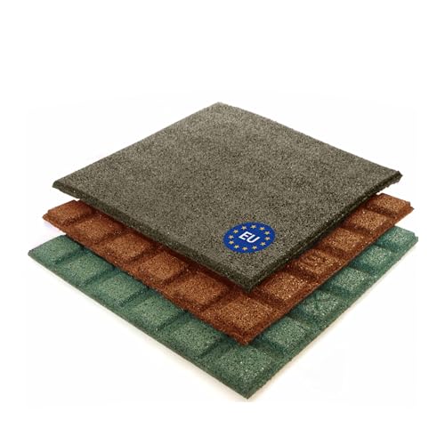 Gartenpirat Fallschutzmatte 50x50 cm Stärke 43 mm schwarz Gummimatte für …