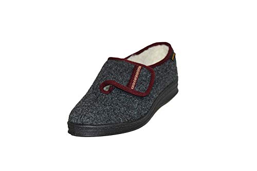 Intermax Damen Hausschuh/Halbschuh mit Verschluss und Schurwolle (39)