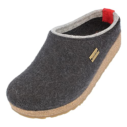 HAFLINGER Grizzly Kris Filzpantoffel Hausschuh Filzclog Graphit