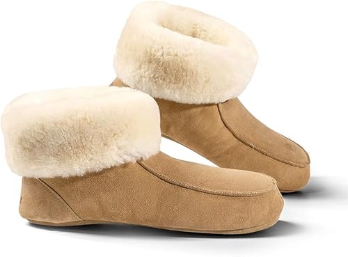 Fellhof handgemachter Hüttenpatschen aus Lammfell Hausschuh Damen Herren Unisex …