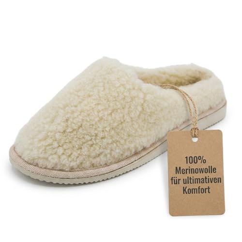 Hollert Damen Hausschuhe aus 100% Merino-Schurwolle