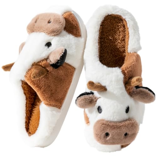 Fadezar Hausschuhe Damen Shark/Cow Winter Plüsch Pantoffeln Herren Flauschige …