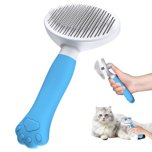 Zivacate Katzenbürste Hundebürste [Ergonomischer Griff & Ein-Klick-Reinigung] …