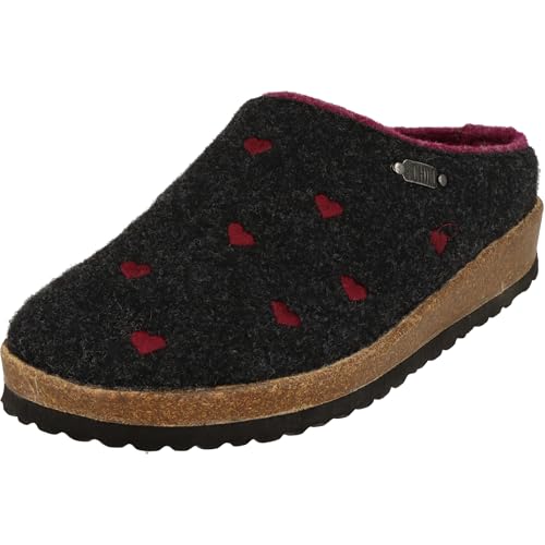 Supersoft Damen Komfort Hausschuhe Hüttenschuhe 522-563 Herzen Filz Pantoffeln …