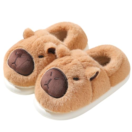 XIAPIA Plüsche Hausschuhe Damen Winter Capybara
