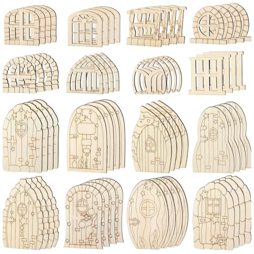 64 Stück feen türen aus holz