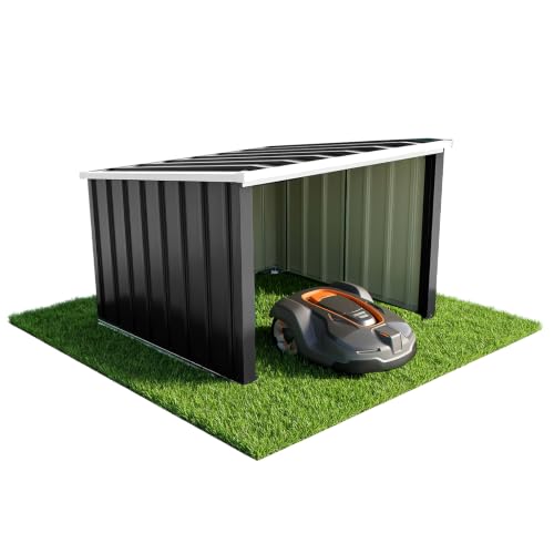 VOUNOT® Mähroboter Garage Metall mit Pultdach 78x92x62