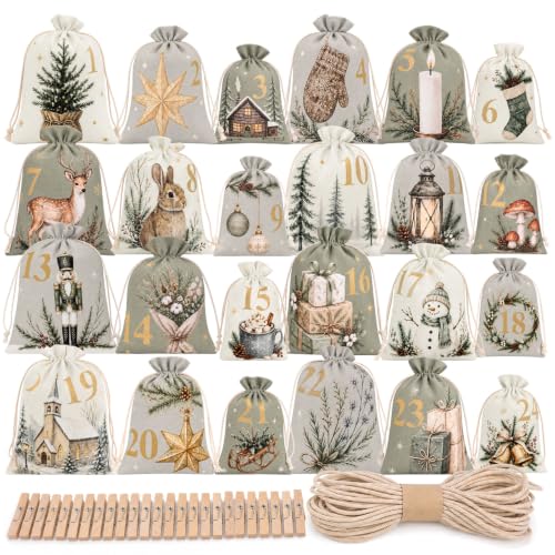 Adventskalender zum Befüllen – Stoffsäckchen-Set
