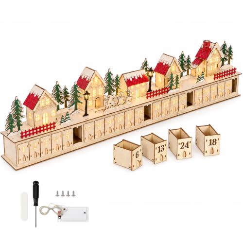 Holz-Adventskalender mit Schubladen